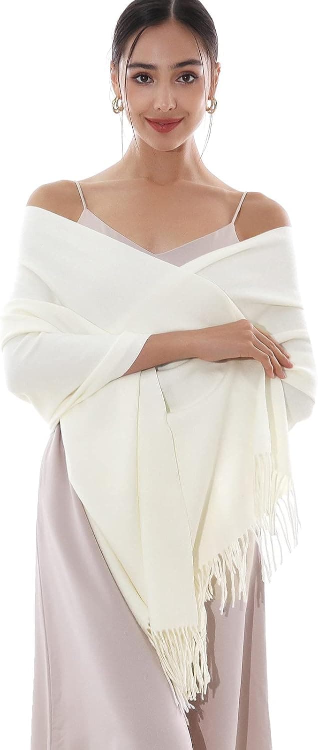 Detalle de RIIQIICHY Women’s Pashmina-Style Scarf Shawl (200cm x 70cm) for Wedding & Winter Wear