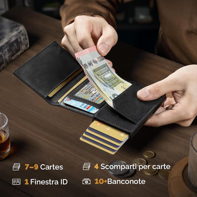 Detalle 2 de YESIIW AirTag portafoglio uomo RFID 9,9