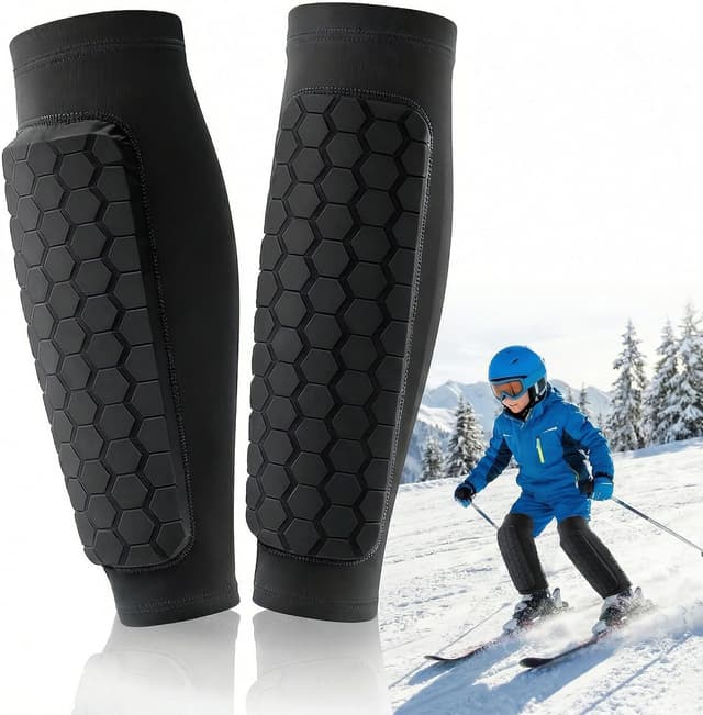 Detalle de Yootiko Schienbeinschoner für Jungen und Mädchen (EVA-Wabenpolsterung, Anti-Rutsch-Silikonband)