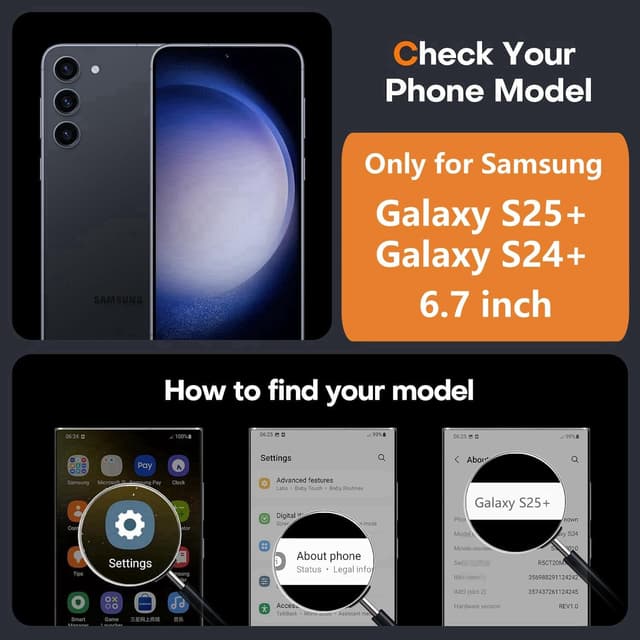 Detalle 2 de Vaykwo Handykette für Samsung Galaxy S25 Plus / S25+ / S24+ (6,7") – transparente Necklace-Hülle mit Kameraschutz und Bildschirmschutz, blau