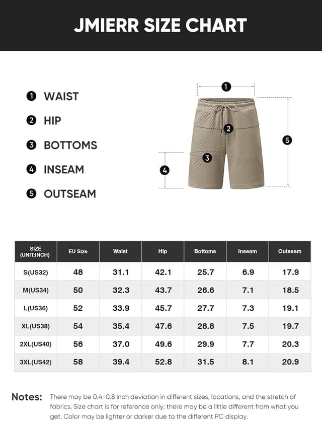 Thumbnail 5 de JMIERR Herren Textur Kurze Hosen