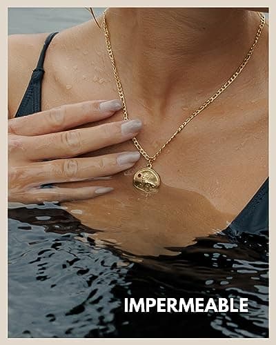 Detalle 2 de GD GOOD.designs cadena de oro del zodiaco con piedra de nacimiento (chapado en oro de 18K, collar ajustable)