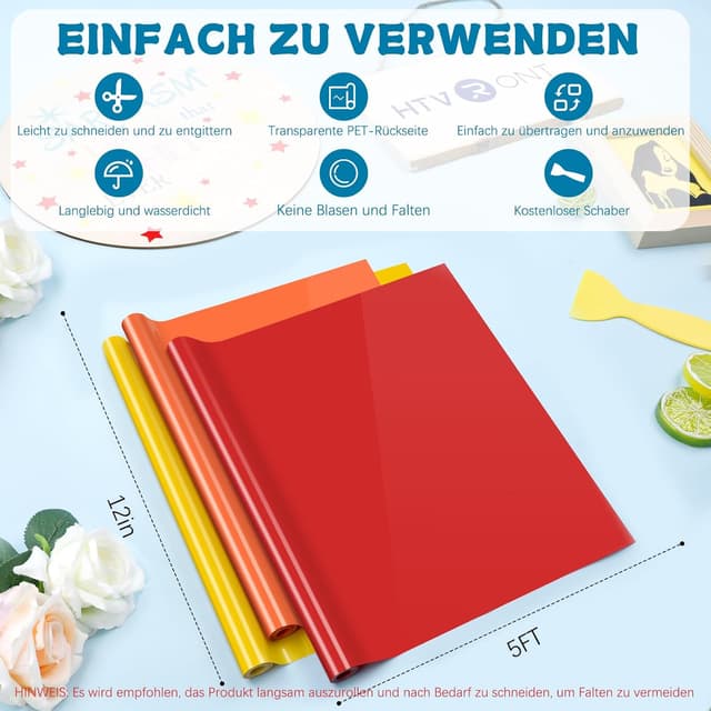 Thumbnail 1 de HTVRONT Permanent Vinyl for Cricut 12 Pack