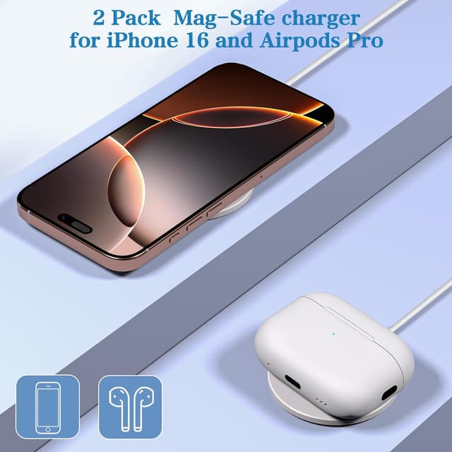 Detalle de Magnetic Wireless Charger 2Pack 10FT 15W