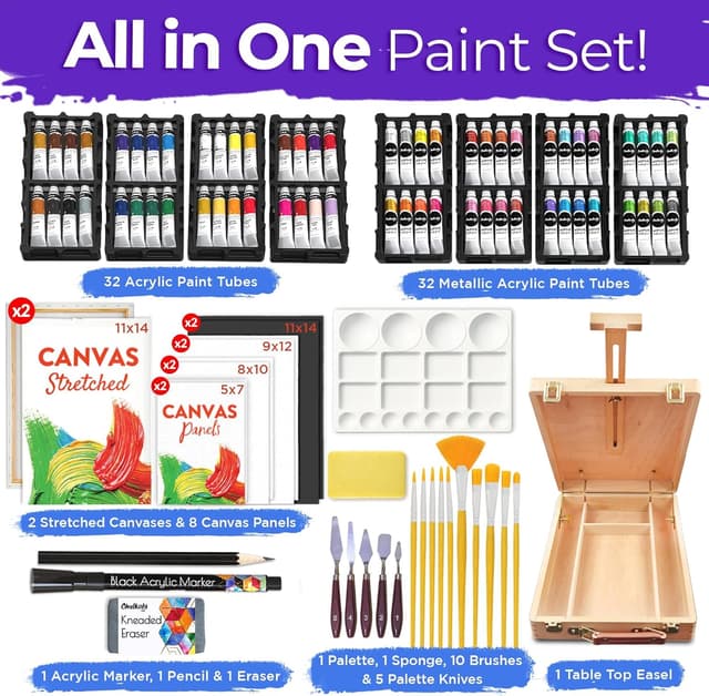 Detalle 2 de Chalkola Acrylic Painting Kit, 95-piece