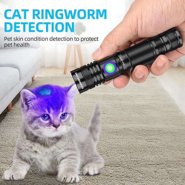 Detalle de DARKBEAM UV Torch 365 nm USB Rechargeable Black Light Lamp (mini) for resin curing, pet urine detection and more