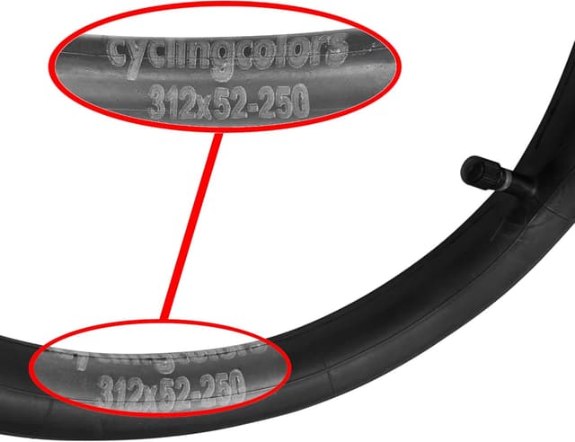 Detalle 2 de 3x chambre à air 312x52-250 Cyclingcolors avec valve Schrader pour jantes à bâtons (High Trek Bébé Confort)