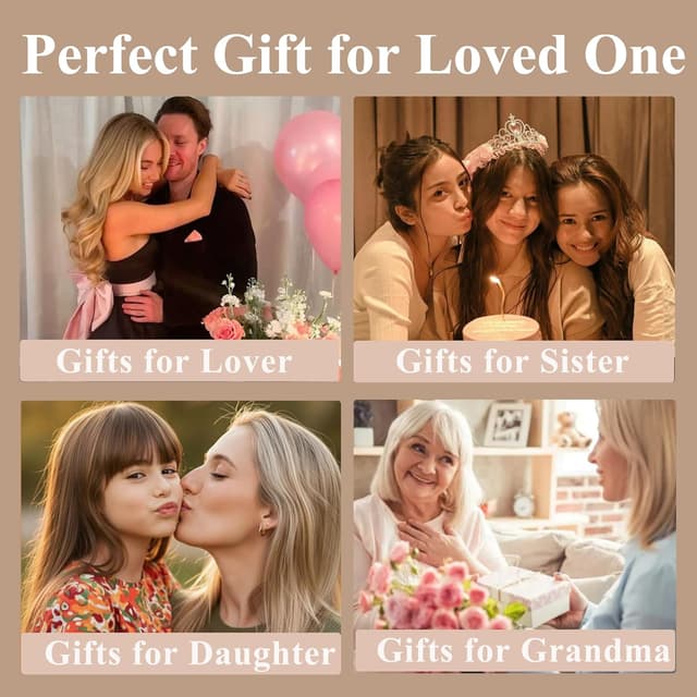 Detalle de Smilya S925 Silver Initial Heart Necklace (Hypoallergenic) for Women