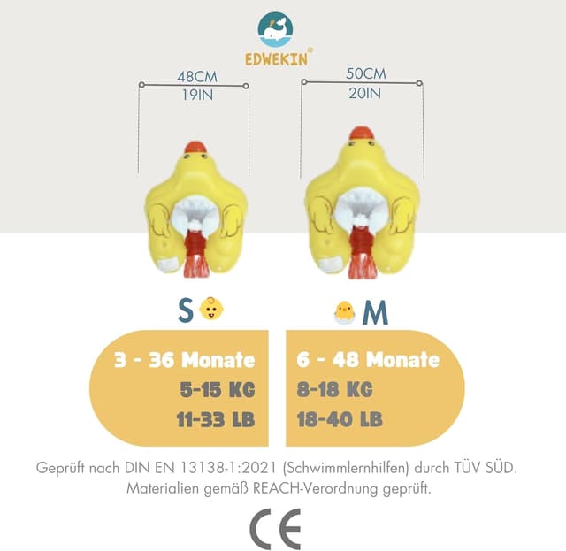 Thumbnail 6 de EDWEKIN Premium Baby-Schwimmring mit UV-Schutz 50+