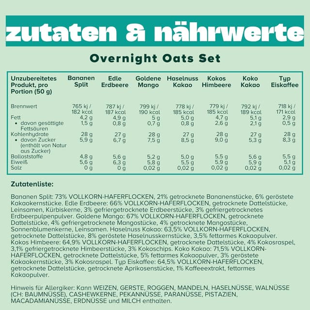Thumbnail 1 de 3Bears Overnight Oats Set 7x400g vegane Mischung