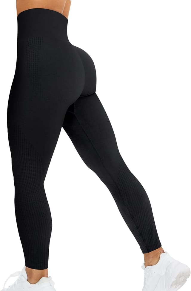 Detalle de corcoar Sport Leggings Damen mit hoher Taille (seamless, blickdicht) für Gym, Yoga & Alltag