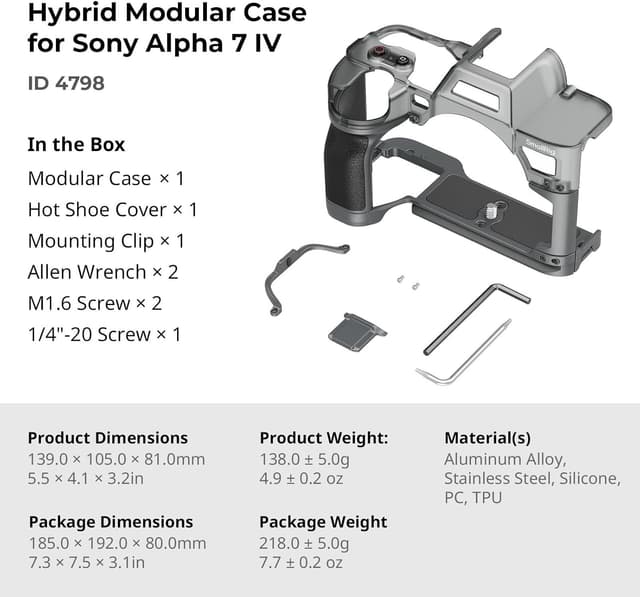 Thumbnail 6 de SmallRig Arca-Swiss 4798 pour Sony A7 IV 138 g