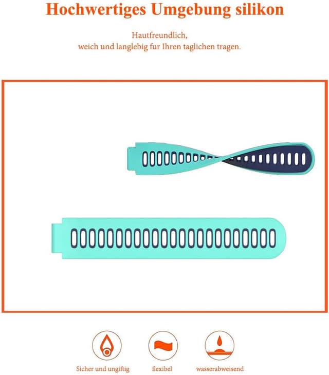 Detalle de ANBEST cinturino in silicone per Garmin Forerunner 735XT/235/220/230/620/630 e cinturini sportivi per serie Approach S20/S5/S6