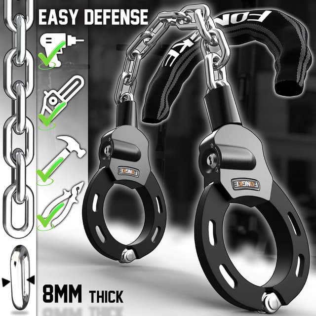 Detalle 2 de FONGKE E-Scooter Schloss 8 mm Kettenschloss