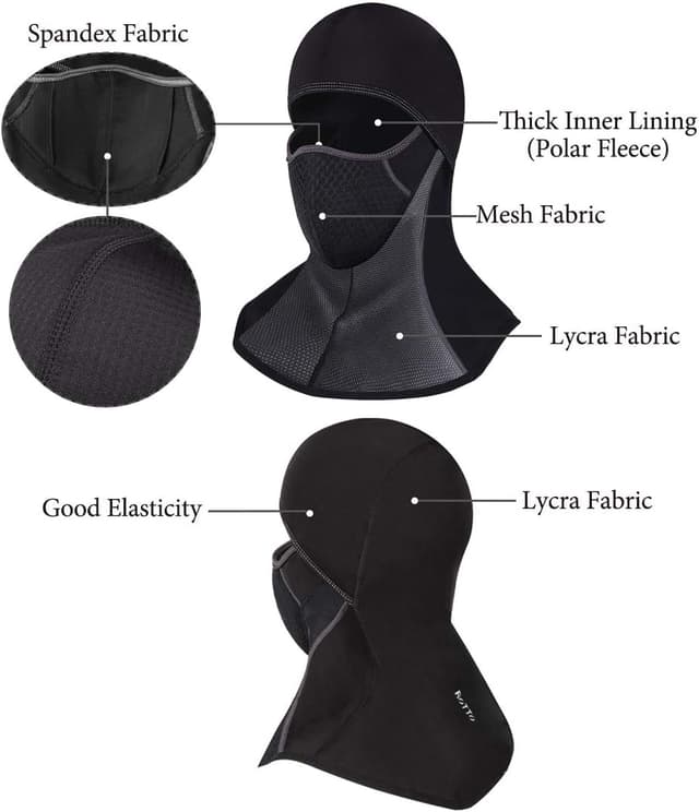 Detalle 2 de ROTTO ROTTO Balaclava Face Mask for Motorcycle & Winter Cycling