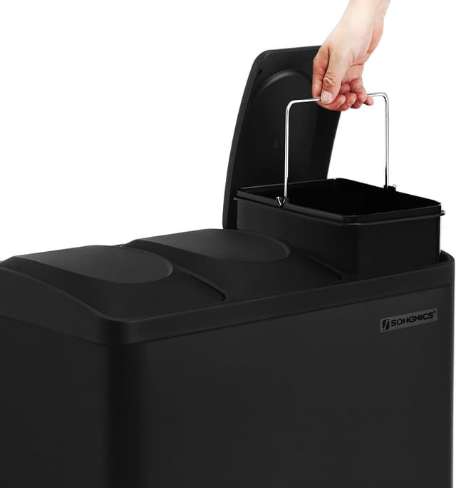 Detalle 2 de SONGMICS LTB54B Pattumiera 54L a 3 sezioni