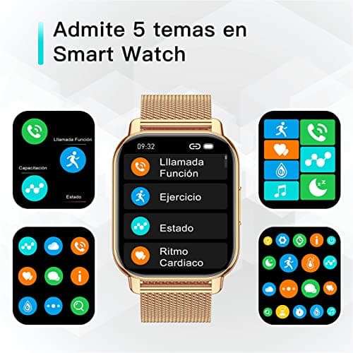 Detalle 2 de Popglory Reloj Inteligente Mujer con llamadas, presión arterial y 100+ deportes (1.85”)