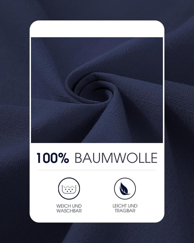 Detalle de HMIYA Herren Kurzarmhemd aus 100% Baumwolle im Button-Down-Stil für Sommer, Strand & Freizeit