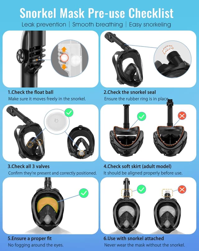 Thumbnail 5 de Greatever G2 Full Face Snorkel Mask 180° View 🤿