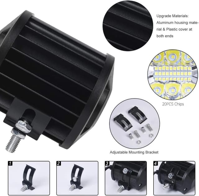 Detalle de URAQT 2x60W LED Arbeitsscheinwerfer 4 Zoll