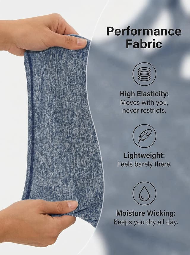 Detalle de Women’s loose fit workout tank tops (racerback) with UPF50+ mesh backless design, S–3XL