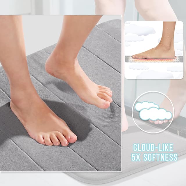 Detalle 2 de Yimobra Memory Foam Toilet Bath Mat U-Shaped 24x20 in ๐ฝ