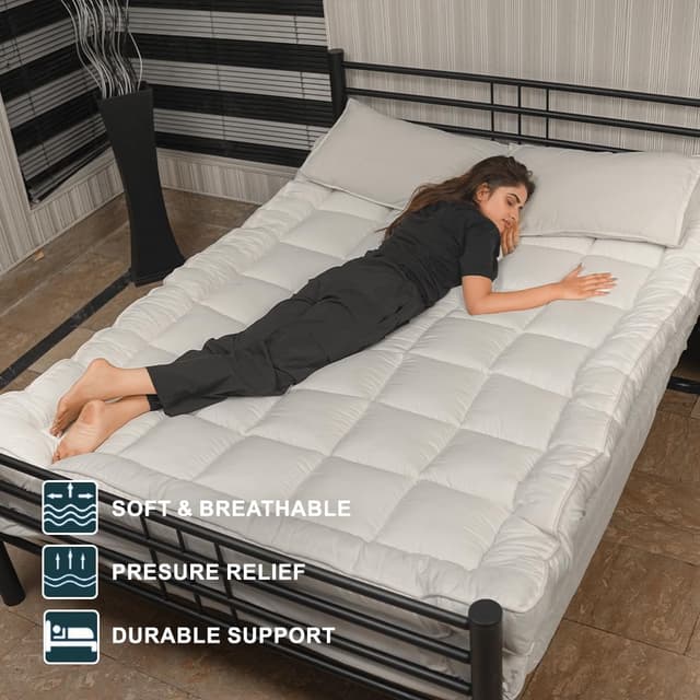 Thumbnail 2 de LOOMERIG Premium Microfiber Mattress Topper 137x190cm