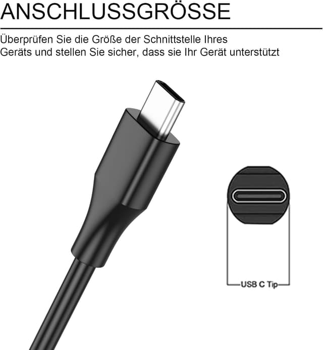 Detalle 2 de 45W USB-C Chromebook Ladegerät (Ersatz-Netzteil) – 20V/2,25A passend für viele HP, Lenovo, ThinkPad, Acer & mehr