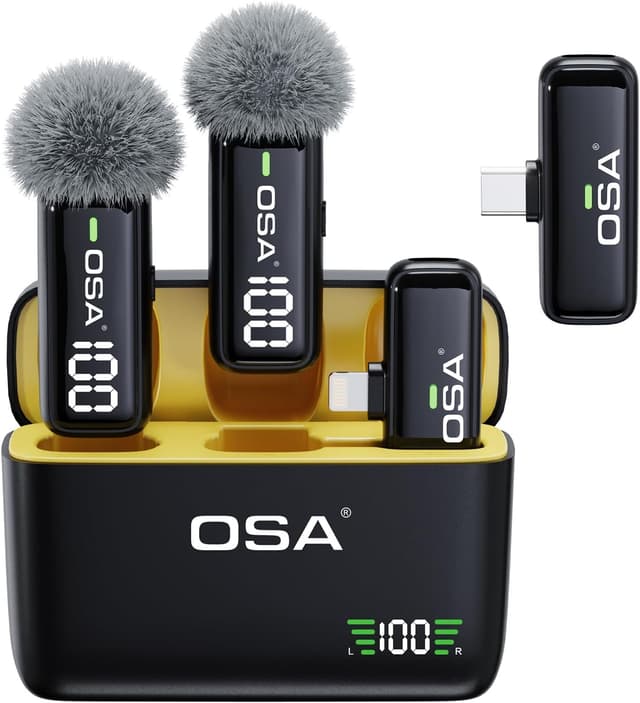 Thumbnail 6 de OSA Microfono Lavalier Wireless per iPhone/iPad/Android, 2 Pack con display e riduzione del rumore (Bluetooth, plug&play)