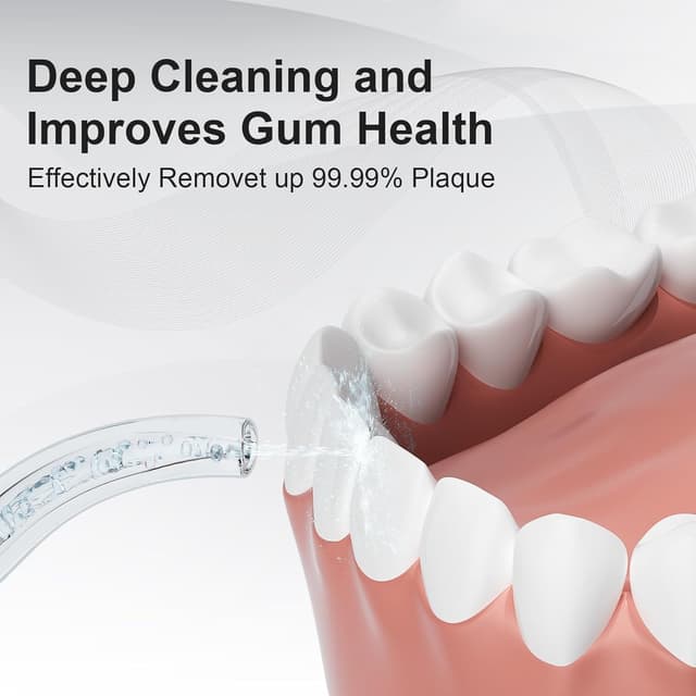 Detalle 2 de BUZHIWU Water Flosser for Teeth Cordless (300ml) – Portable Oral Irrigator with Screen Display, 3 Intensity Modes & Tips