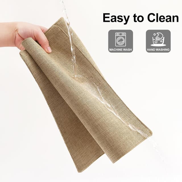 Thumbnail 6 de Homaxy Cloths Linen & Cotton Placemats (Set of 6) — Heat-Resistant, Washable Table Mats, 13" x 19