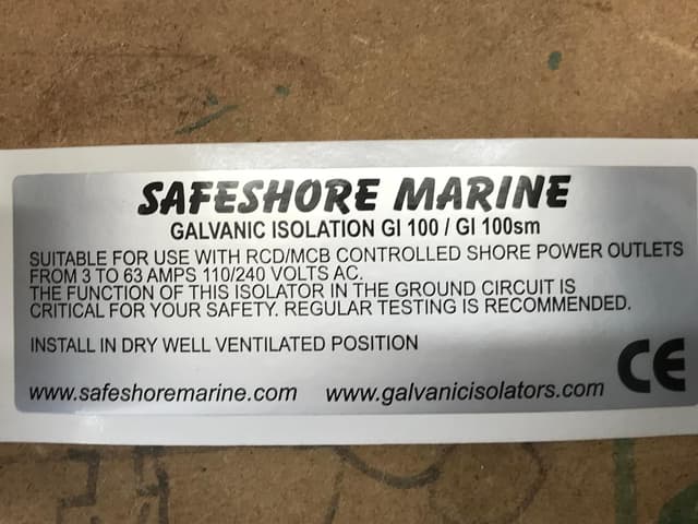 Detalle 2 de Safeshore Marine Galvanic Isolator 100A ⚓