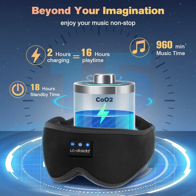 Thumbnail 4 de LC-dolida Bluetooth Sleep Mask 15 hrs