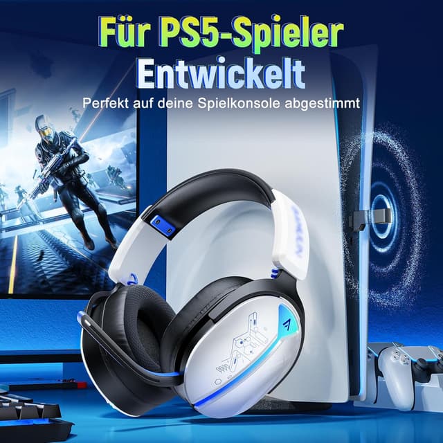 Thumbnail 1 de Buwnia Gaming Headset Wireless 40 Stunden