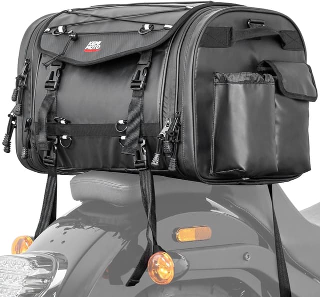 Detalle de KEMIMOTO Borsa Posteriore Moto espandibile 45–65L impermeabile con copertura antipioggia, nera