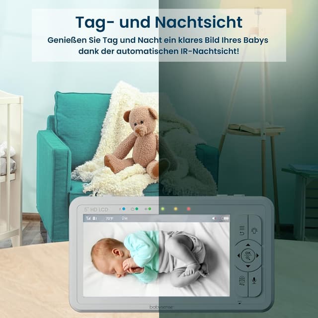 Thumbnail 5 de Babysense Babyphone HD 5 Zoll mit 2 Kameras