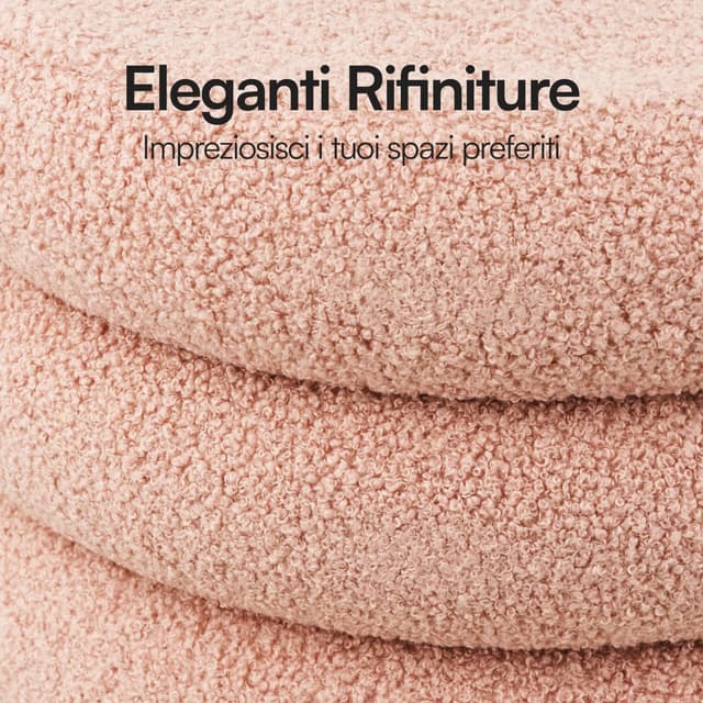 Detalle 1 de Pouf poggiapiedi Baroni Home rosa 41x38x38 cm