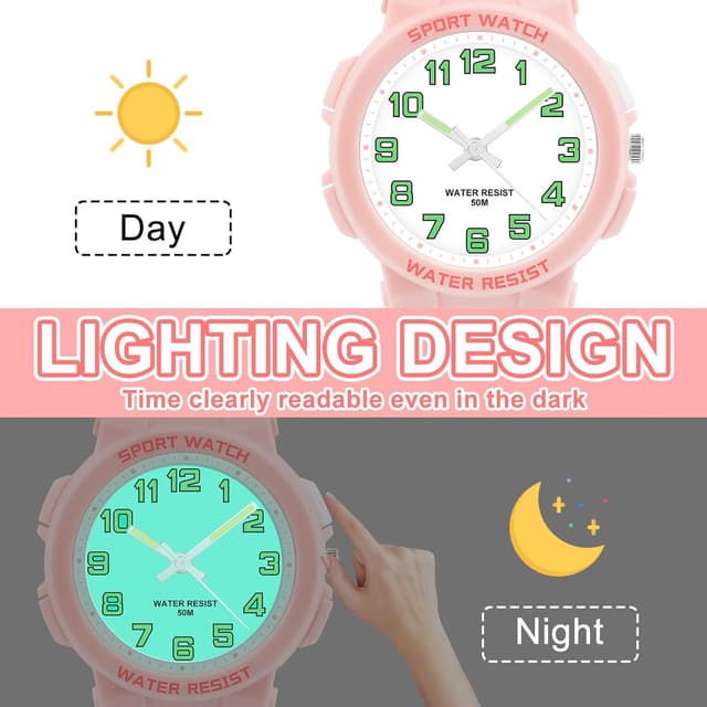 Detalle de Kinderuhr mit Licht 50 m wasserdicht