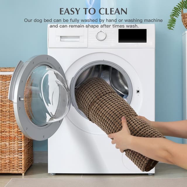 Detalle de BVAGSS Orthopädisches Hundebett (106x71x4 cm) – waschbare, umkehrbare flauschige Hundematte mit Eierförmchen-Schaum