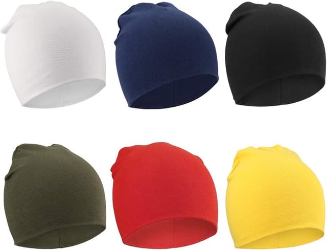 Detalle de DRESHOW 6-piece baby beanie set for newborns to toddlers (knitted cotton blend)