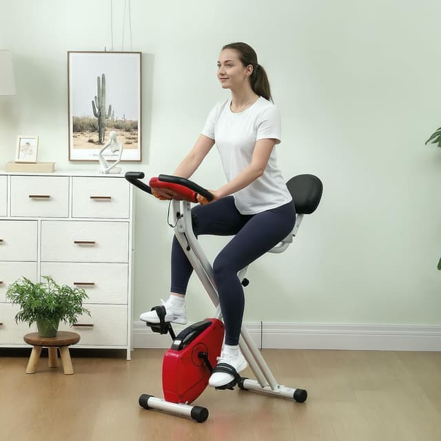 Detalle 2 de HOMCOM Vélo d'Appartement Magnétique Pliable 8 niveaux