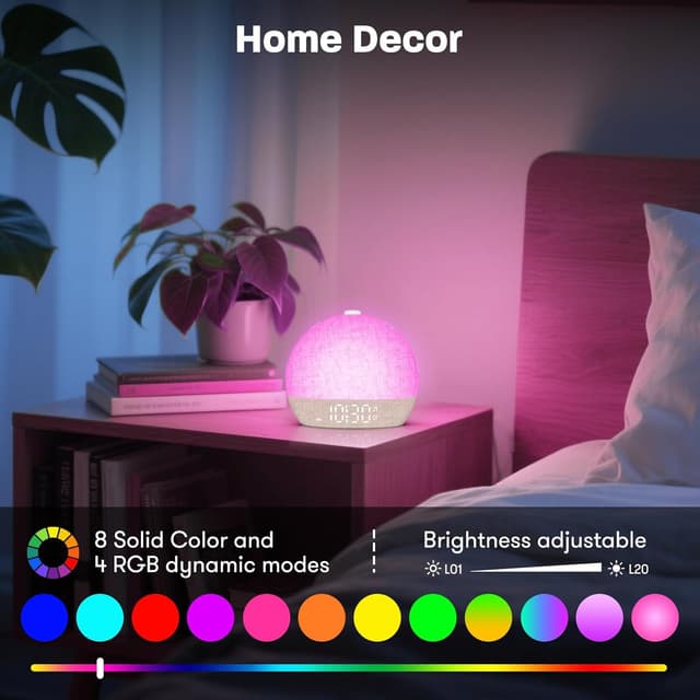 Detalle 2 de ARUQO Tageslichtwecker fürs sanfte Aufwachen mit Sonnenaufgang, 30 natürlichen Klängen und Schlaf-Timer