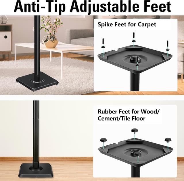 Detalle 2 de Mounting Dream height-adjustable speaker stands for satellites up to 5 kg (set of 2)