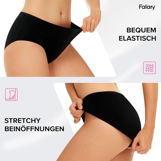 Thumbnail 1 de FALARY Mutande Donna Cotone Midi Vita Pack da 6