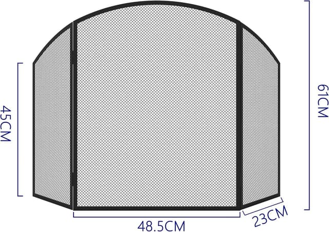 Detalle de Kingson Black Fireplace Guard 96.5x61cm