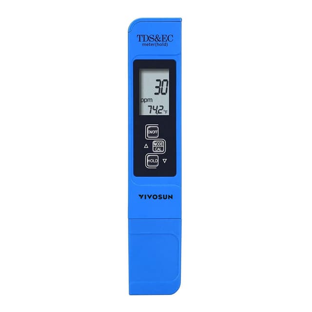Detalle de VIVOSUN TDS Tester 3 in 1: misura TDS, EC e temperatura dell’acqua (blu)