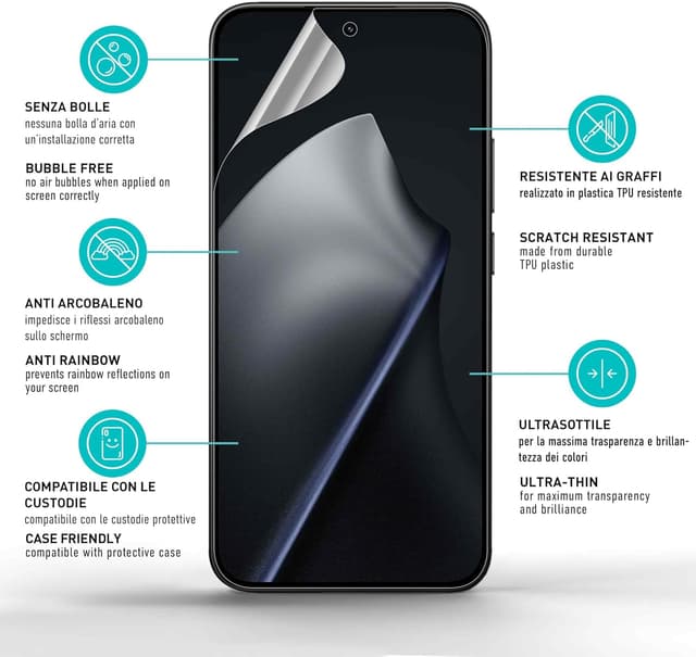 Detalle de smartect TPU pellicola protettiva per Xiaomi 15T / 15T Pro (2 pezzi, trasparente) copertura full screen