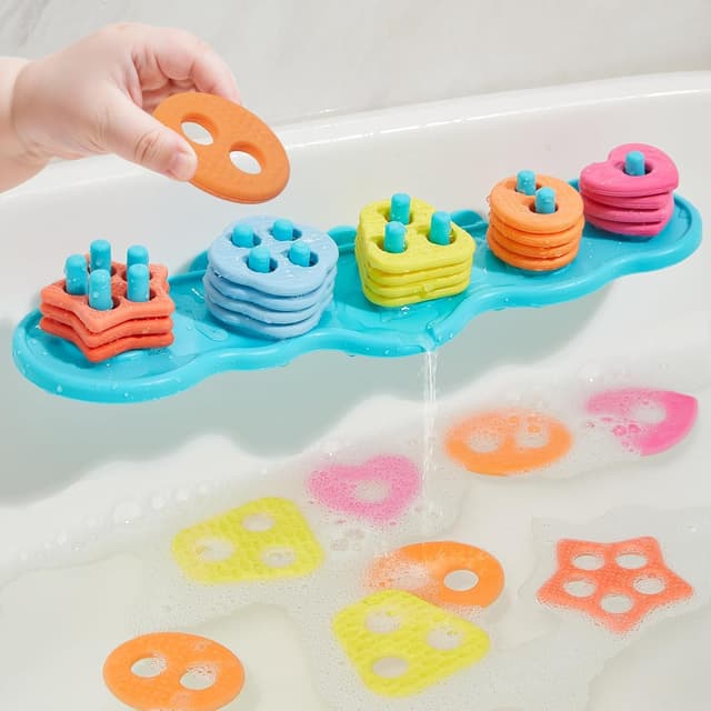 Detalle de Bath Toys Shape Sorter with 20 Silicone Pieces
