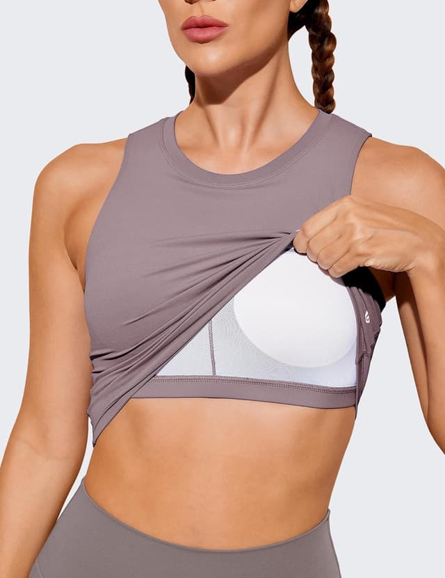 Detalle 2 de BAYDI Nudi Sport Damen-Bustier BH ohne Bügel – abnehmbare Pads, Crop-Top für Yoga, Pilates & Fitness