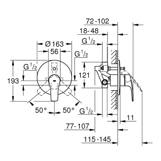 Thumbnail 2 de Grohe Eurosmart 2021 Grifo monomando para baño y ducha